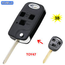 3 Button Flip Remote Key Shell Case Folding Car Key Housing For Toyota Yaris RAV4 Town ACE Avalon Sienna Valeo TOY47 2024 - buy cheap