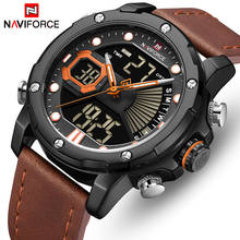 Naviforce relógios masculinos marca de luxo analógico digital quartzo relógio de pulso militar couro led masculino relogio masculino 2024 - compre barato