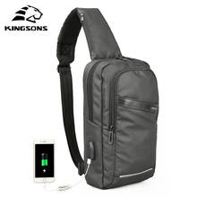 Маленькие Мужские сумки через плечо Kingsons, сумка-мессенджер через плечо, брендовая Новая мужская сумка-слинг, нагрудная сумка для мальчиков 9,7/10,1 дюймов с USB 2024 - купить недорого