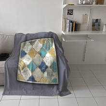 Manta de franela de microfibra para cama, colcha suave portátil de viaje con diseño geométrico y pintura al óleo, ideal para Picnic 2024 - compra barato