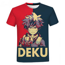 Camiseta estampa anime my hero academia 3d deku, camiseta estilo harajuku casual para homens e mulheres, manga curta 2024 - compre barato