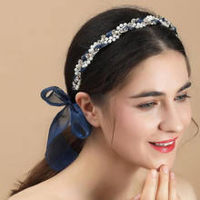 Elegant Twist Braided Simulated Pearl Headbands for Women Female Gauze Bow Long Hair Ribbons Ties Hair Accessories Headwear 2024 - buy cheap