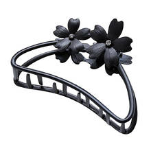 Black Flower Hair Claw Clips for Women Accessories Geometric Metal Crab Moon Hairpin Clamp Girls Fashion Luxury Jewelry Gifts 2024 - buy cheap