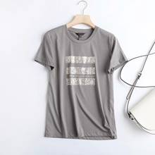 Camiseta de algodón estilo Harajuku inglés para Mujer, ropa Vintage con estampado de letras, cuello redondo, Verano, 2021 2024 - compra barato