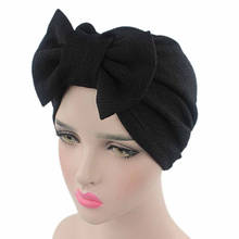 New Design Bowknot Muslim Hijab Women Bow Cancer Chemo Hat Beanie Scarf Head Wrap Cap Hair Loss Head Caps Тюрбан Женский 2024 - buy cheap