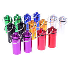 2Pcs Portable Mini Pill Container Bottle Waterproof Aluminum Pill Box Case Keychain High Quality 2024 - buy cheap