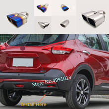 For Nissan Kicks 2017 2018 car body styling protect cover Stainless steel muffler pipe outlet dedicate exhaust tip tail 1pcs 2024 - buy cheap