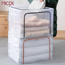MICCK-caja de almacenamiento plegable, caja de acabado de armario, colcha grande de malla de juguete, cesta plegable con asa, accesorios de almacenamiento 2024 - compra barato