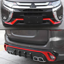 Высокое качество автомобиля Стайлинг пластик Передний + Задний бампер протектор для Mitsubishi Outlander 2016 2017 2018 2024 - купить недорого