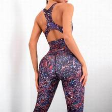 2021New Print Yoga Set Sports Women Gym Sets Clothes Seamless Workout Fitness Sportswear Fitness Sports Suit Sports Purple 2024 - buy cheap