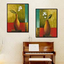 Flowers Home Decoration Vase Green Leaves Canvas Painting Retro Decor Impressionist Prints Wall Pictures for Living Room 2024 - buy cheap