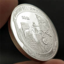 Moneda conmemorativa chapada en plata, regalo del 50 ° aniversario de EE. UU., Apolo 11, aterrizaje lunar, 2019 2024 - compra barato