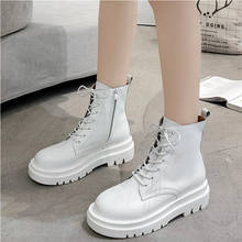 2020 Chelsea Women's Boots Spring and Autumn White Short Boots Mid-heel Casual Motorcycle Boots British Style Single Boots 2024 - buy cheap
