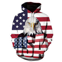 Aikooki-Sudadera con capucha para hombre y mujer, prenda deportiva con estampado de la bandera nacional de Estados Unidos y América del 4 de julio, en 3D, nueva 2024 - compra barato