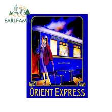 EARLFAMILY-pegatinas impermeables para coche, decoración de dibujos animados para motocicleta, furgoneta, ventanas, tren púrpura, Orient Express, 13x9,4 cm 2024 - compra barato