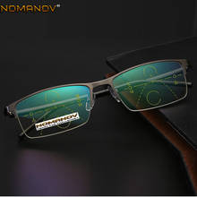 Ultra-light Half-rim Black and Grey Frame Business Progressive Multi-focus Reading Glasses Add 75 100 125 150 175 200 to 400 2024 - buy cheap