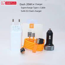 Original Oneplus Dash EU Charger 5V4A car charger For One plus 6T 5/5T/3/3T Dash Charge Adapter Dash 4A USB Charge Type C Cable 2024 - buy cheap