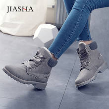 Winter shoes women boots 2022 fashion warm plush ankle boots women shoes round toe lace-up female snow boots brand shoes woman 2024 - buy cheap