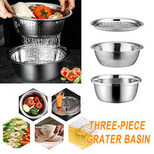 3PCS Set Multifunctional Stainless Steel Basin Sink Kitchen Colander Mesh Basket Vegetable Slicer Cutter Drain Basket Salad 2 2024 - buy cheap