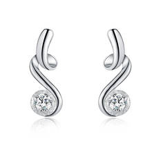 925 Sterling Silver S Shaped AAA zircon Crystal Earrings for Women Charm Jewelry Gifts 2024 - buy cheap