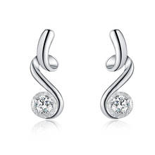 Pendientes de plata esterlina 925 para mujer, aretes de cristal de circonita AAA en forma de S, joyería con abalorios, regalos 2024 - compra barato