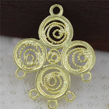 20pcs Brass Casted Filigree Flower Scroll Charms Connectors Multi-loop High Quality Pendant Dangle Earrings Jewelry Supplies 2024 - buy cheap