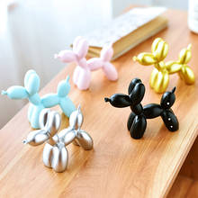 Bonito balão cão estatuetas miniaturas resina artesanato escultura animal casa ornamento de mesa festa bolo sobremesa decoração presente 2024 - compre barato