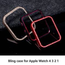 Capa para apple assista caso 44mm 40mm iwatch 3 42mm/38mm diamante amortecedor protetor para apple assistir série 6 5 4 se acessórios 2024 - compre barato