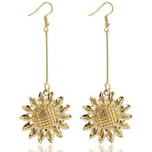 Docona Vintage Gold Sun Flower Drop Earrings for Women Bohemian Alloy Plant Earrings Trendy Jewelry Femme Party Gift  Brincos 2024 - buy cheap