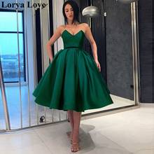 Vestido verde de cetim, 2021, elegante, baile de formatura, festa noturna, curto, baile 2024 - compre barato