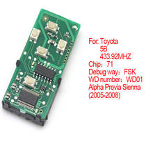 HKCYSEA-tablero remoto inteligente para Toyota, tablero de 5 botones 2005-2008 para Toyota(271451-6221-Eur) 433,92 MHz para Toyota Alpha Previa Sienna WD01 2024 - compra barato