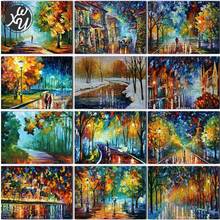 Paisaje de la calle 5D diamante pintura Kits para adultos amor árbol de mosaico de diamantes de imitación pared arte ejercicio completo redondo cuadrado decoración del hogar con diamantes 2024 - compra barato