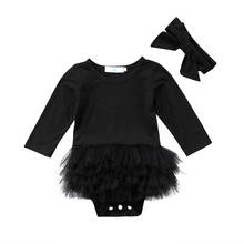 2019 Brand 0-24M Baby Girls Dress Newborn Infant Baby Girls Long Sleeve Romper Tulle Tutu Jumpsuit Princess Party Clothes Outfit 2024 - buy cheap