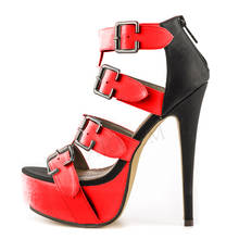 Berzimer-sandálias femininas plataforma, sapatos de salto alto, estilo stiletto, fecho traseiro, tamanho grande, 45, 49, 52 2024 - compre barato