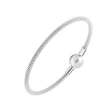 MOMENTS Sterling Silver Mesh BraceletS For Woman DIY Beads & Charms Authentic Sterling Silver Fashion Jewelry Bracelets 2024 - buy cheap