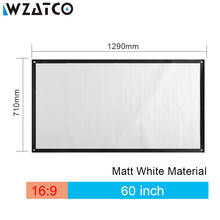 Экран WZATCO для проектора HD, матовый белый портативный экран для проектора XGIMI C80, 60 дюймов, 72 дюйма, 100 дюйма, 16:9 2024 - купить недорого