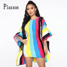 Plazson Women Striped Print Summer Dress robe femme Bodycon Casual Mini Short Dresses Femme Streetwear Vestidos 2024 - buy cheap