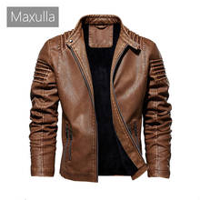 Maxulla Winter Men's PU Leather Jackets Casual Men Warm Motorcycle Leather Coats Man Slim Fit Biker Leather Jackets Clothing 5XL 2024 - buy cheap