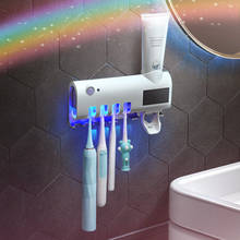 Toothpaste Dispenser UV Toothbrush Sterilizer Holder Bathroom Wall Mount Auto Toothpaste Squeezer Dispenser Baño Accessories 2024 - buy cheap