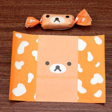 500 pçs/lote laranja fosco nuvens brancas fleck festa de aniversário mini presente papel de embrulho dos desenhos animados urso rosto nougat embalagem envoltório 2024 - compre barato