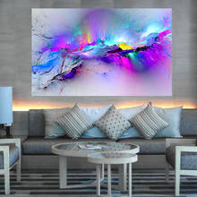 Impresiones en lienzo para sala de estar, pintura abstracta moderna, nubes coloridas, arte de pared, póster e impresiones, imágenes, decoración del hogar, sin marco 2024 - compra barato