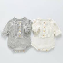 0-3Yrs Baby Boy Girl Knit Rompers Spring Autumn Baby Long Sleeve Fashion Infant Clothes Baby Boy Girl Pure Color Rompers 2024 - buy cheap