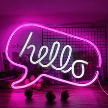 Hello Neon Light LED Wall Lights Store Greeting Signs Home Decor Night Lamp Party Wedding Window Shop Battery & USB Powered 2024 - buy cheap