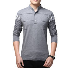 Tfetters camiseta masculina de design da moda, manga longa, tamanho grande, camiseta listrada, roupas masculinas de algodão para primavera 2024 - compre barato
