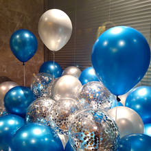 Blue Confetti balloon Birthday balloons Wedding Marriage Supplies Chrome Metallic balloons Home Decoration 30pcs globals 2024 - buy cheap