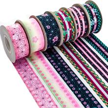 New Japanese Flower Double Faced Kimetsu No Yaiba Grosgrain/Satin Ribbon Printed 10 Yards for DIY Hair Bow 2024 - buy cheap