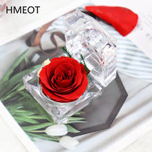 Mini caixa de anel de acrílico de rosas, caixa de anel de proposta para a namorada, presente criativo do dia dos namorados 2024 - compre barato