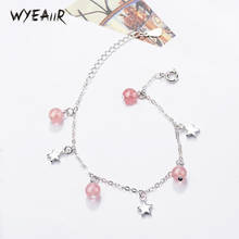 WYEAIIR Natural Strawberry Crystal Stars Pink Versatile Art Creative Silver Color Female Resizable Bracelets 2024 - buy cheap