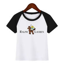Детская футболка с круглым вырезом с героями мультфильмов футболки летние топы для девочек футболки для мальчиков и девочек 2024 - купить недорого