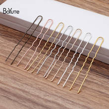 Boyute (50 peças/lote) 75*1.2mm metal latão onda hairpin u-shaped garfo acessórios para o cabelo feitos à mão jóias que fazem materiais 2024 - compre barato